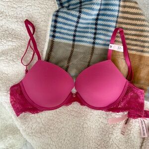 Victoria's Secret hot pink Lace Bra